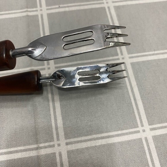 Vtg MCM Barware Ice Tong Chrome Bakelite Handles Marble Design Replacement Bar - Picture 3 of 8